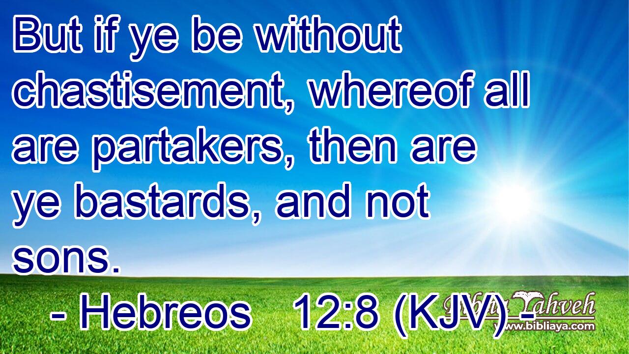 But if ye be without chastisement, whereof all are partakers, then are ye bastards, and not sons.