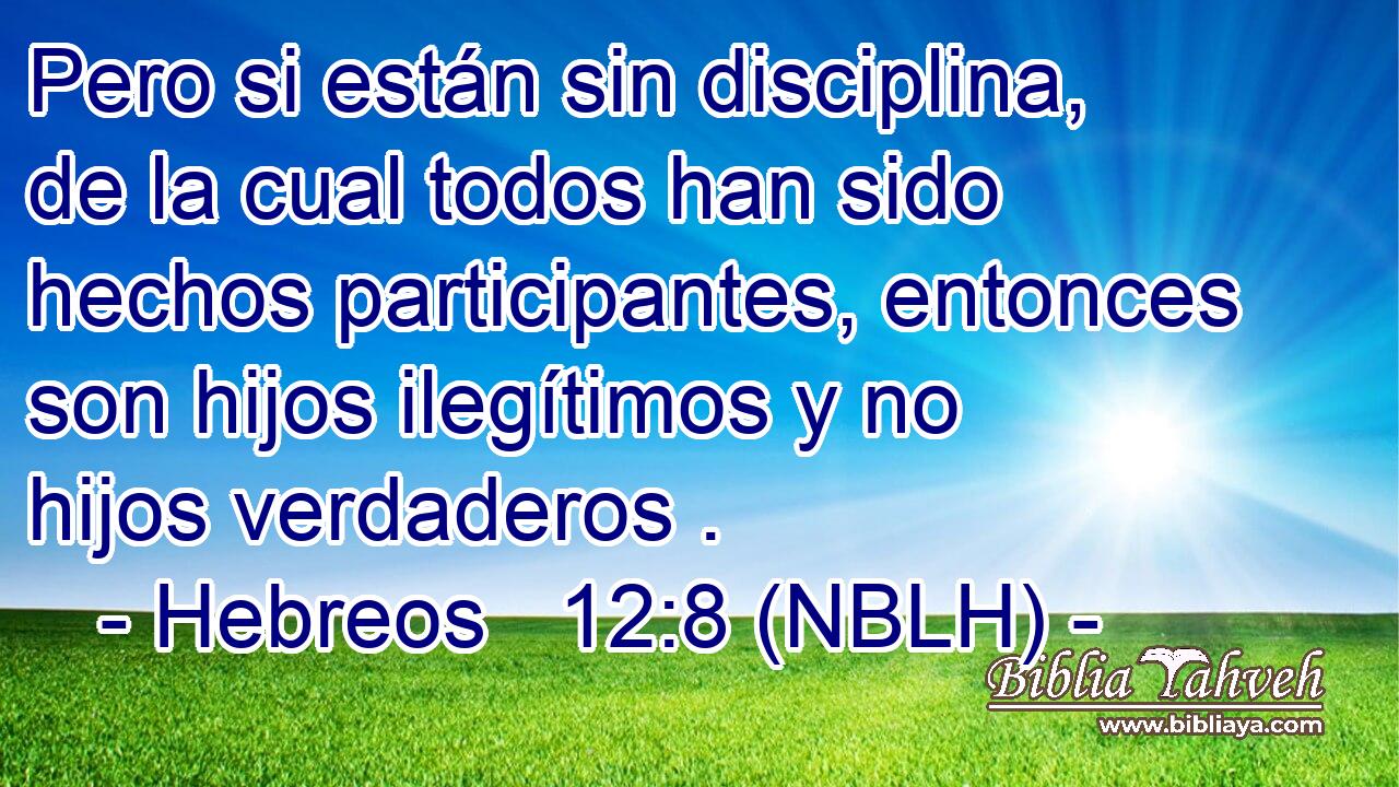  Pero si están sin disciplina, de la cual todos han sido hechos participantes, entonces son hijos ilegítimos y no hijos verdaderos . 