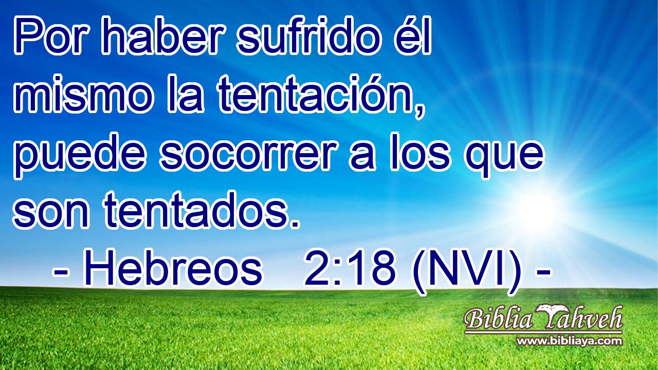  Por haber sufrido él mismo la tentación, puede socorrer a los que son tentados. 