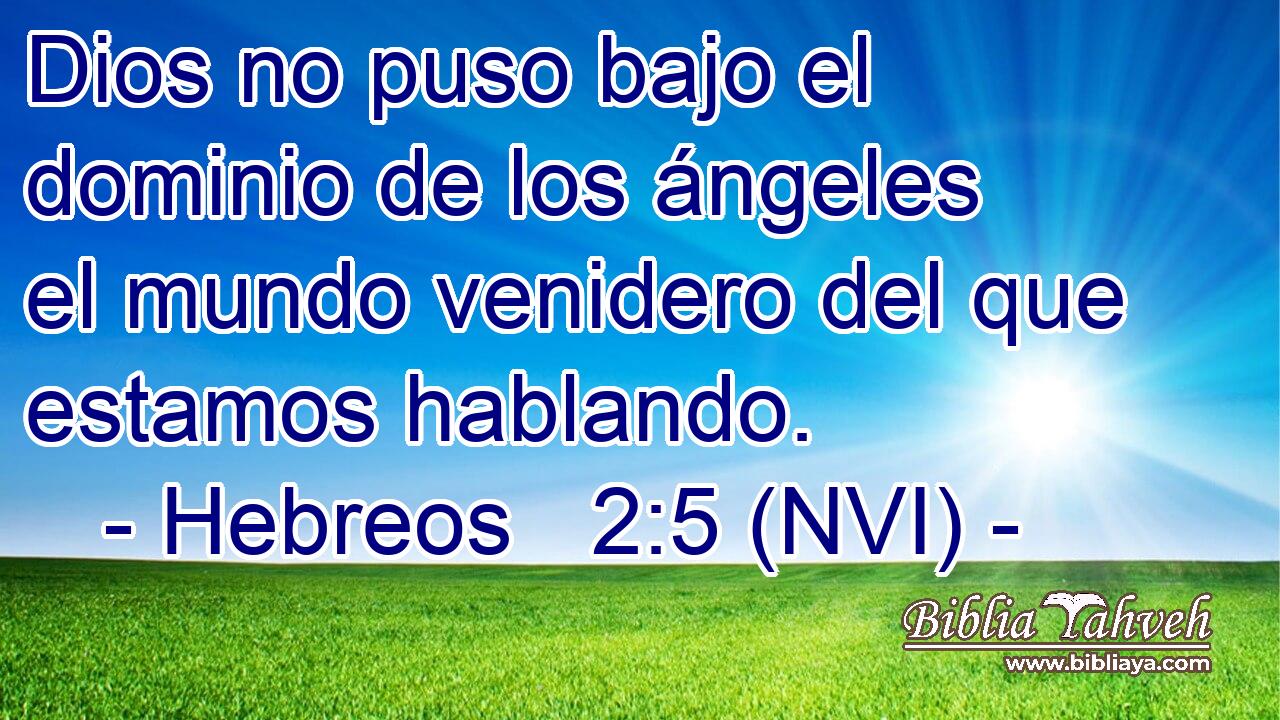  Dios no puso bajo el dominio de los ángeles el mundo venidero del que estamos hablando. 