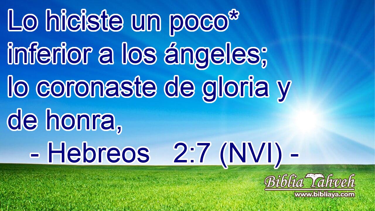  Lo hiciste un poco* inferior a los ángeles; lo coronaste de gloria y de honra, 