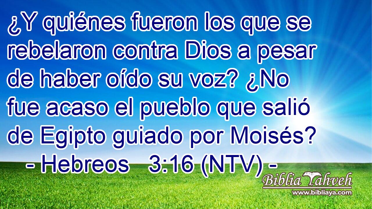 ¿Y quiénes fueron los que se rebelaron contra Dios a pesar de haber oído su voz? ¿No fue acaso el pueblo que salió de Egipto guiado por Moisés?