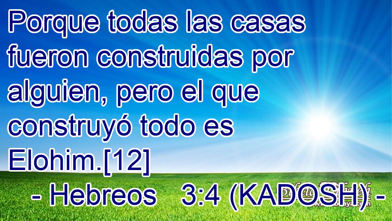  Porque todas las casas fueron construidas por alguien, pero el que construyó todo es Elohim.[12] 