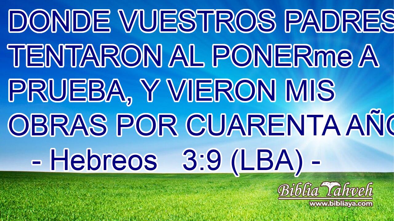 DONDE VUESTROS PADRES me TENTARON AL PONERme A PRUEBA, Y VIERON MIS OBRAS POR CUARENTA AÑOS.