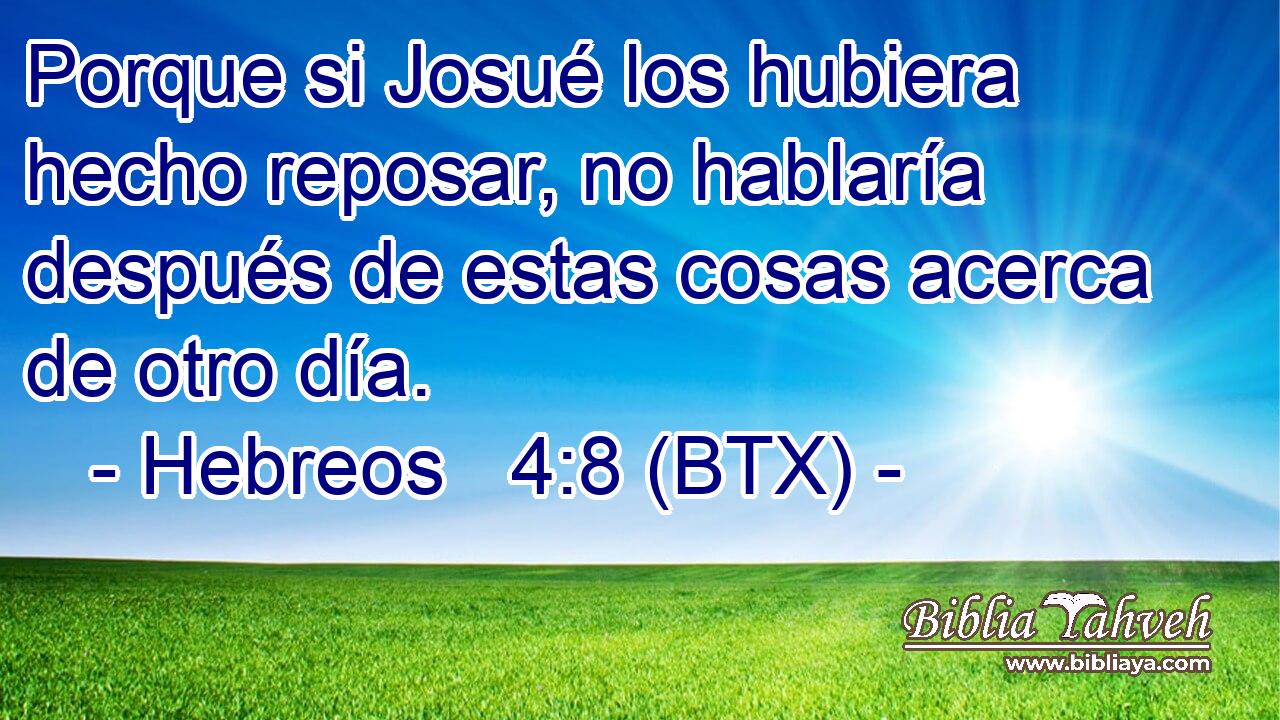 Porque si Josué los hubiera hecho reposar, no hablaría después de estas cosas acerca de otro día.