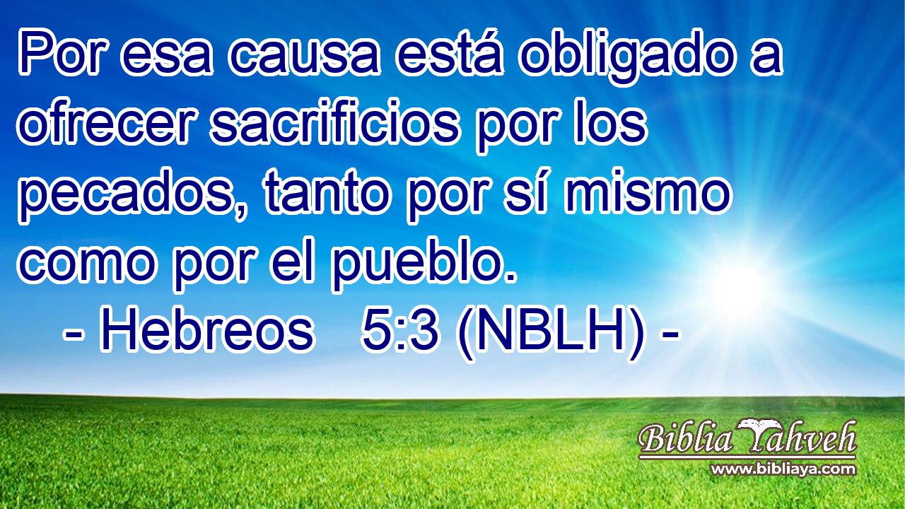  Por esa causa está obligado a ofrecer sacrificios por los pecados, tanto por sí mismo como por el pueblo. 
