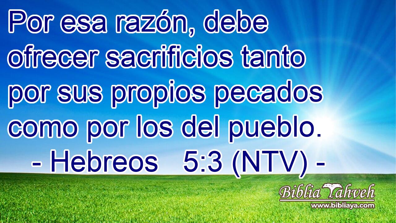 Por esa razón, debe ofrecer sacrificios tanto por sus propios pecados como por los del pueblo.