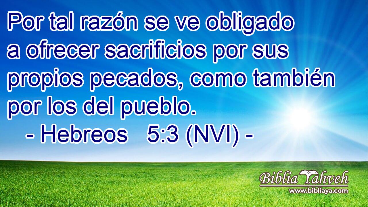  Por tal razón se ve obligado a ofrecer sacrificios por sus propios pecados, como también por los del pueblo. 