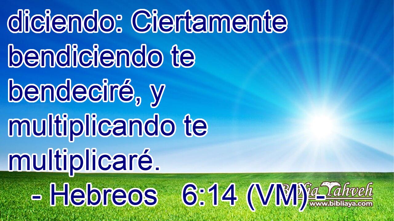  diciendo: Ciertamente bendiciendo te bendeciré, y multiplicando te multiplicaré. 