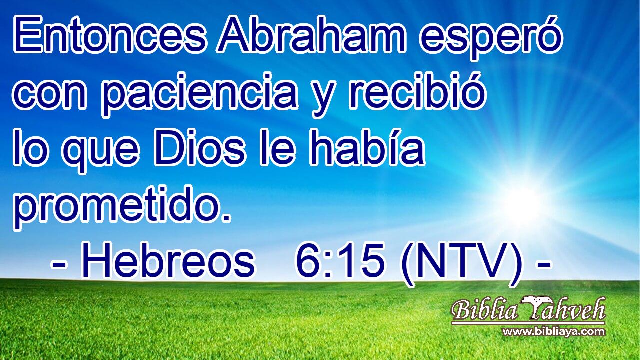 Entonces Abraham esperó con paciencia y recibió lo que Dios le había prometido.
