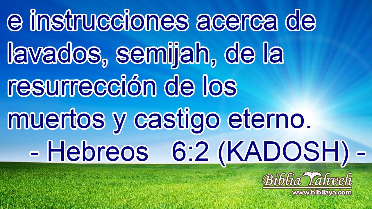  e instrucciones acerca de lavados, semijah, de la resurrección de los muertos y castigo eterno. 
