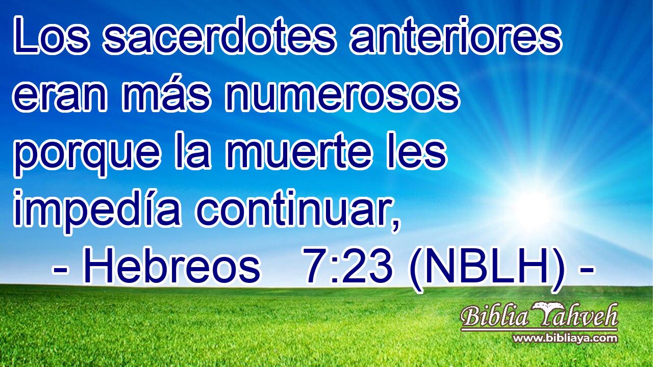 Los sacerdotes anteriores eran más numerosos porque la muerte les impedía continuar, 