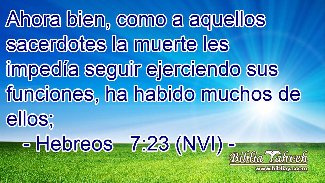  Ahora bien, como a aquellos sacerdotes la muerte les impedía seguir ejerciendo sus funciones, ha habido muchos de ellos; 