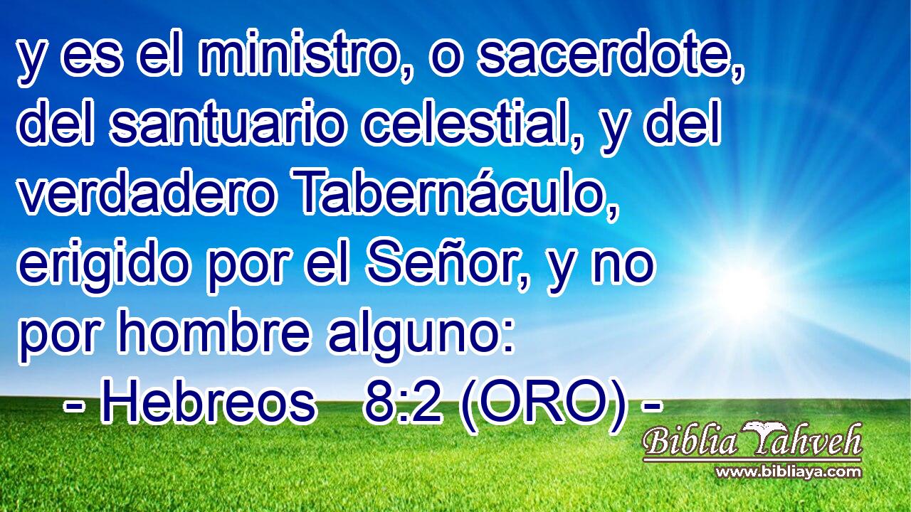  y es el ministro, o sacerdote, del santuario celestial, y del verdadero Tabernáculo, erigido por el Señor, y no por hombre alguno: 