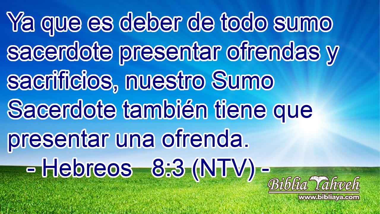 Ya que es deber de todo sumo sacerdote presentar ofrendas y sacrificios, nuestro Sumo Sacerdote también tiene que presentar una ofrenda.