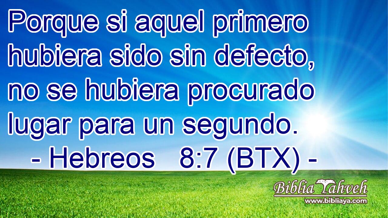 Porque si aquel primero hubiera sido sin defecto, no se hubiera procurado lugar para un segundo.