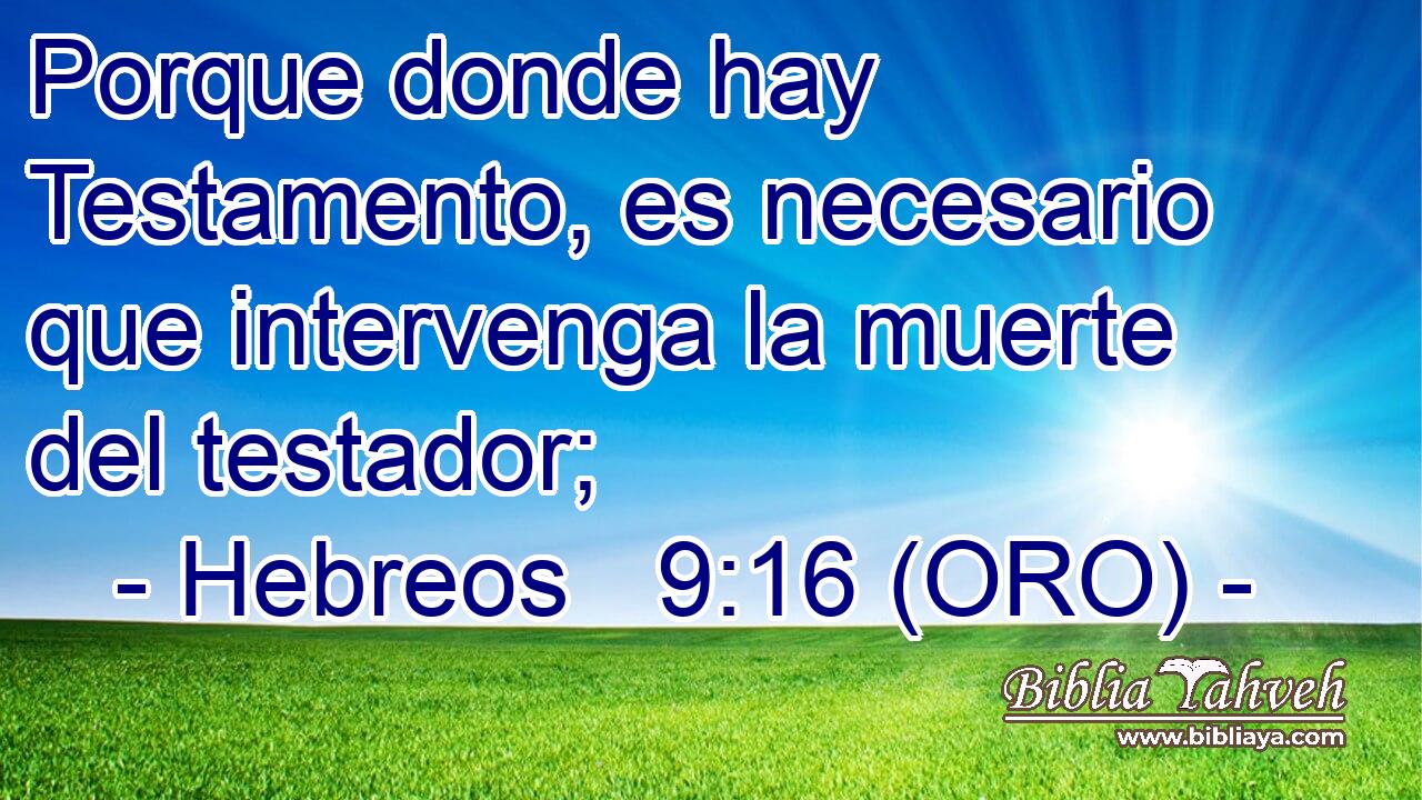  Porque donde hay Testamento, es necesario que intervenga la muerte del testador; 