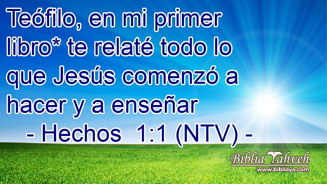 Teófilo, en mi primer libro* te relaté todo lo que Jesús comenzó a hacer y a enseñar
