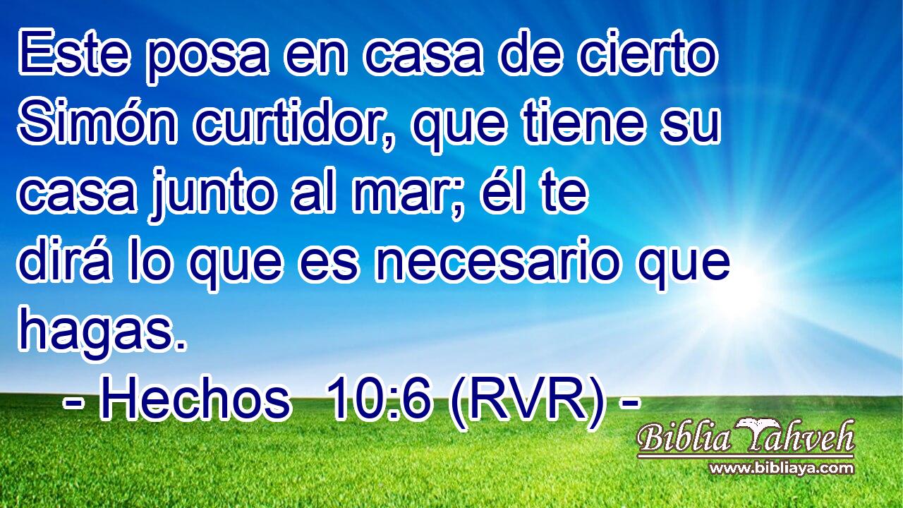 Este posa en casa de cierto Simón curtidor, que tiene su casa junto al mar; él te dirá lo que es necesario que hagas.