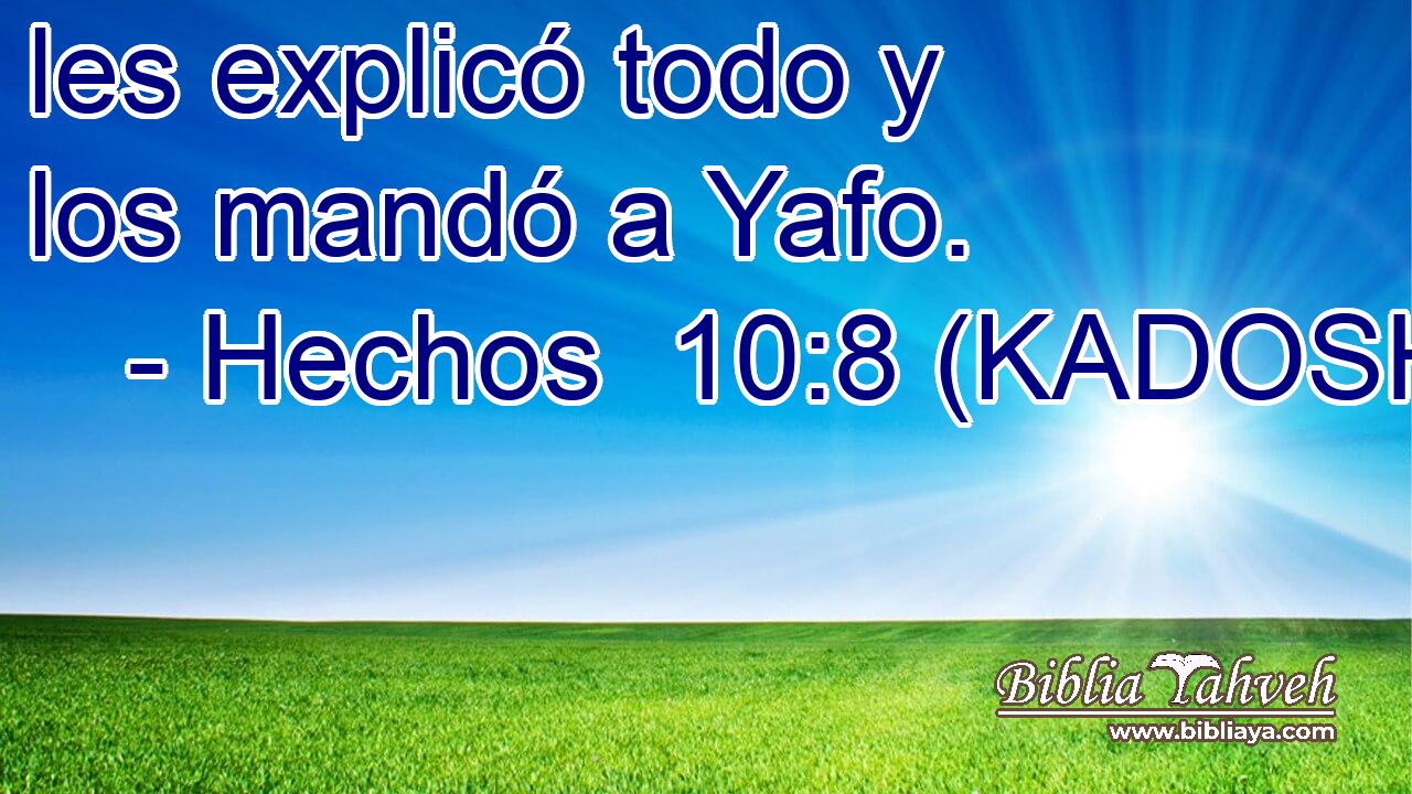  les explicó todo y los mandó a Yafo. 