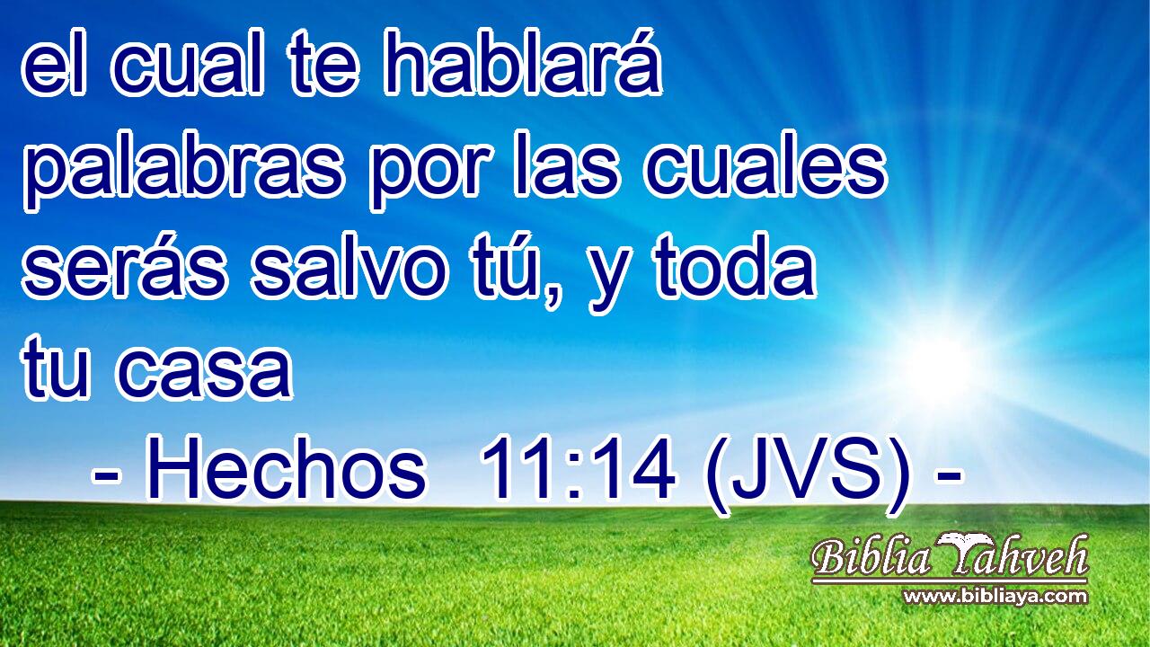 el cual te hablará palabras por las cuales serás salvo tú, y toda tu casa