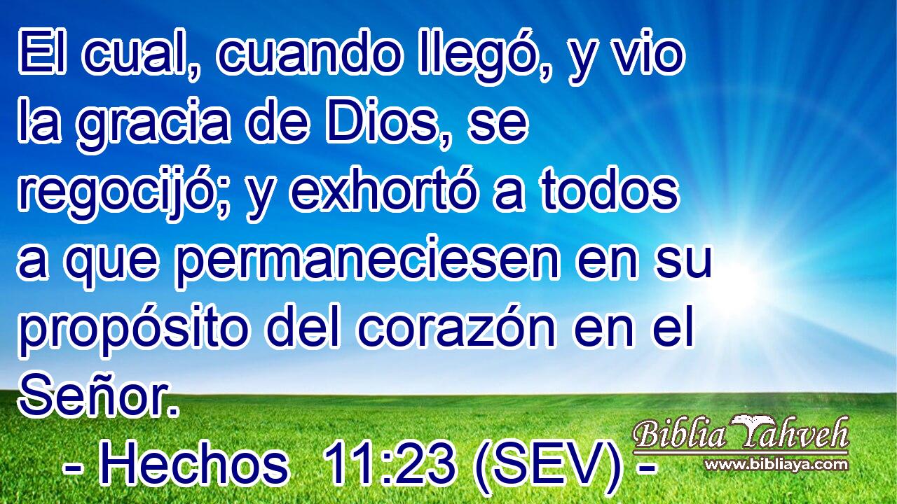 El cual, cuando llegó, y vio la gracia de Dios, se regocijó; y exhortó a todos a que permaneciesen en su propósito del corazón en el Señor.