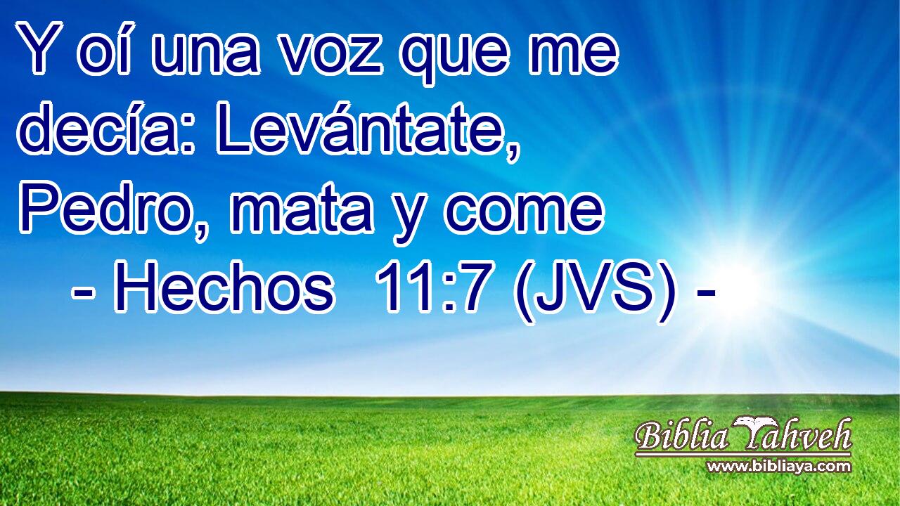 Y oí una voz que me decía: Levántate, Pedro, mata y come