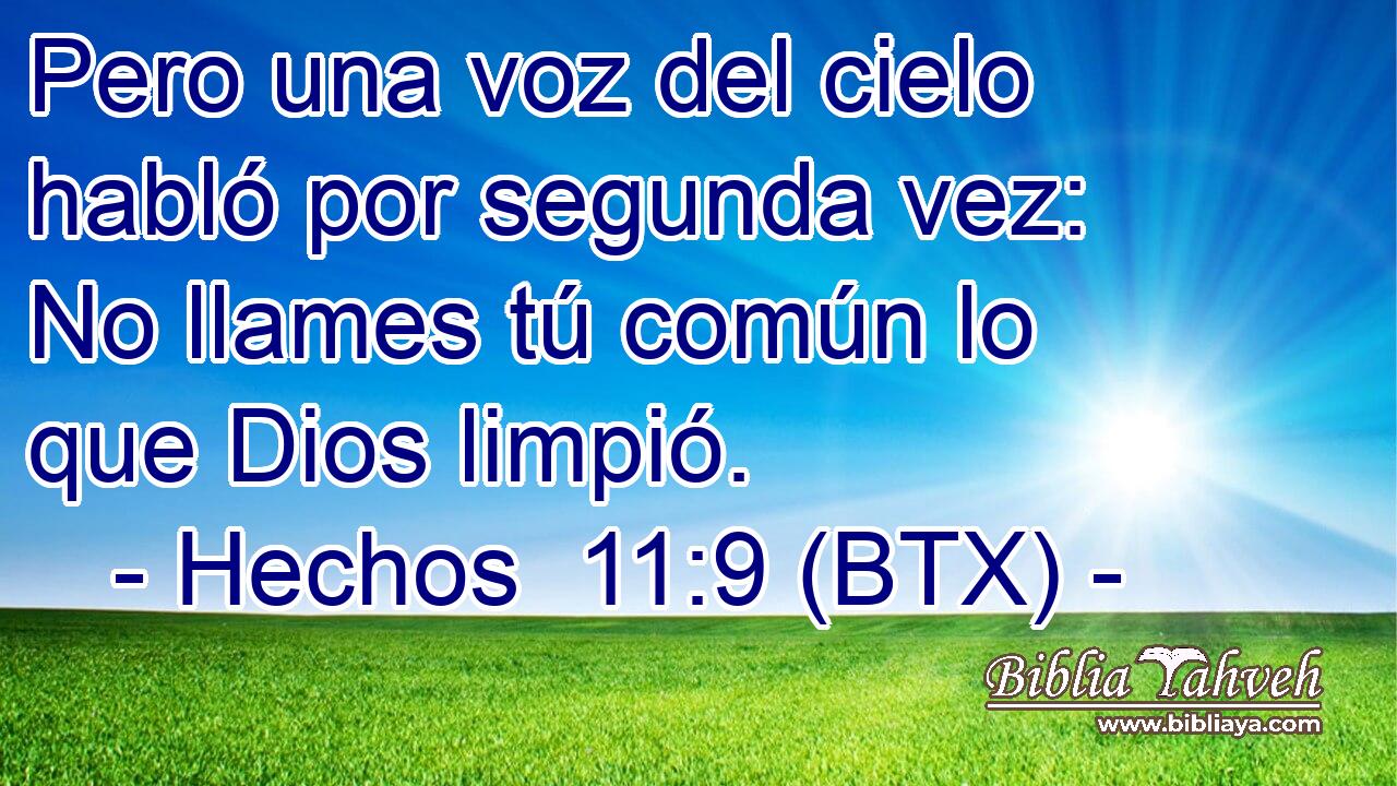 Pero una voz del cielo habló por segunda vez: No llames tú común lo que Dios limpió.