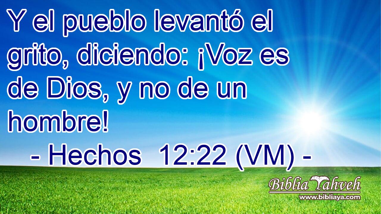  Y el pueblo levantó el grito, diciendo: ¡Voz es de Dios, y no de un hombre! 
