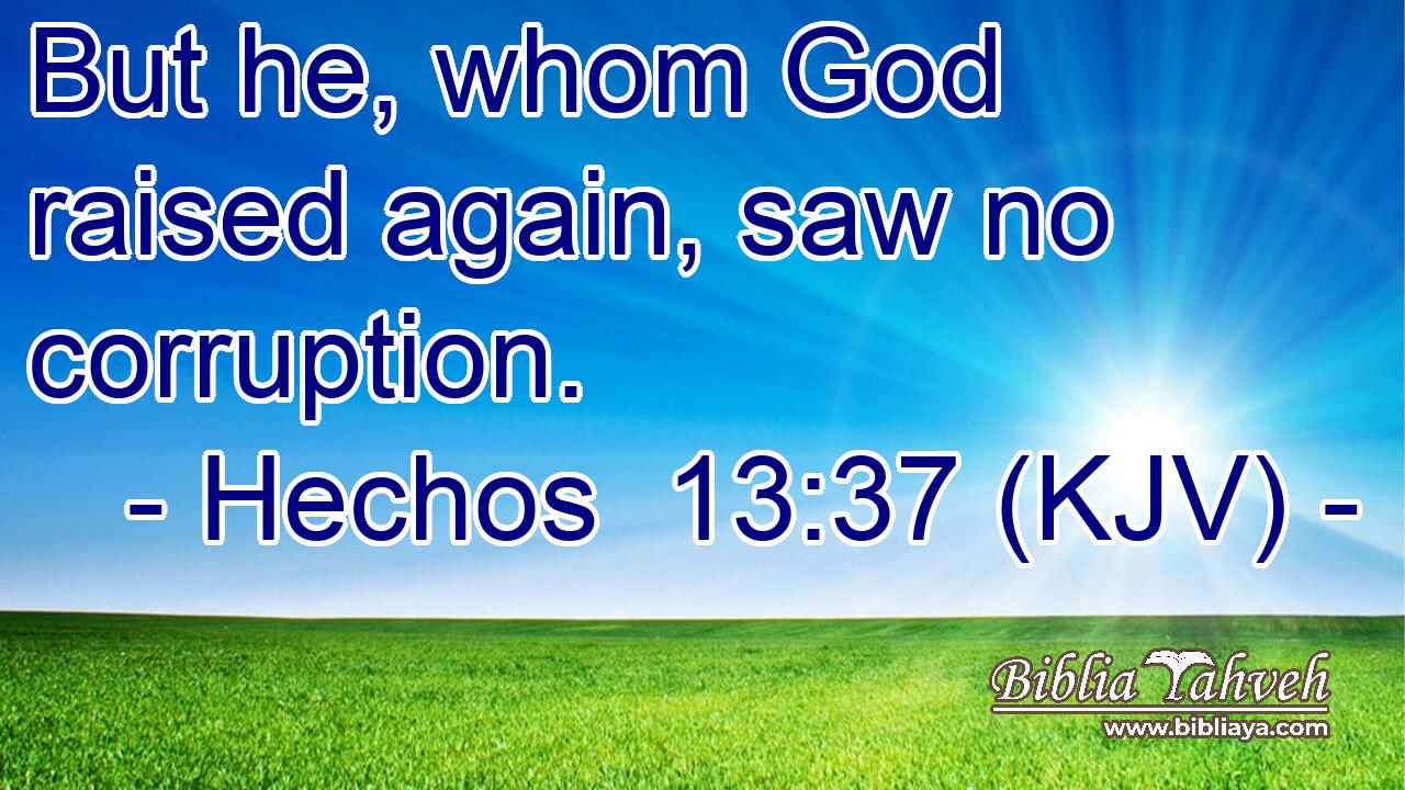 But he, whom God raised again, saw no corruption.