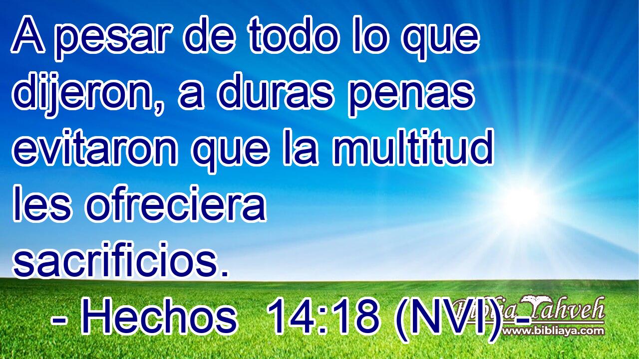  A pesar de todo lo que dijeron, a duras penas evitaron que la multitud les ofreciera sacrificios. 