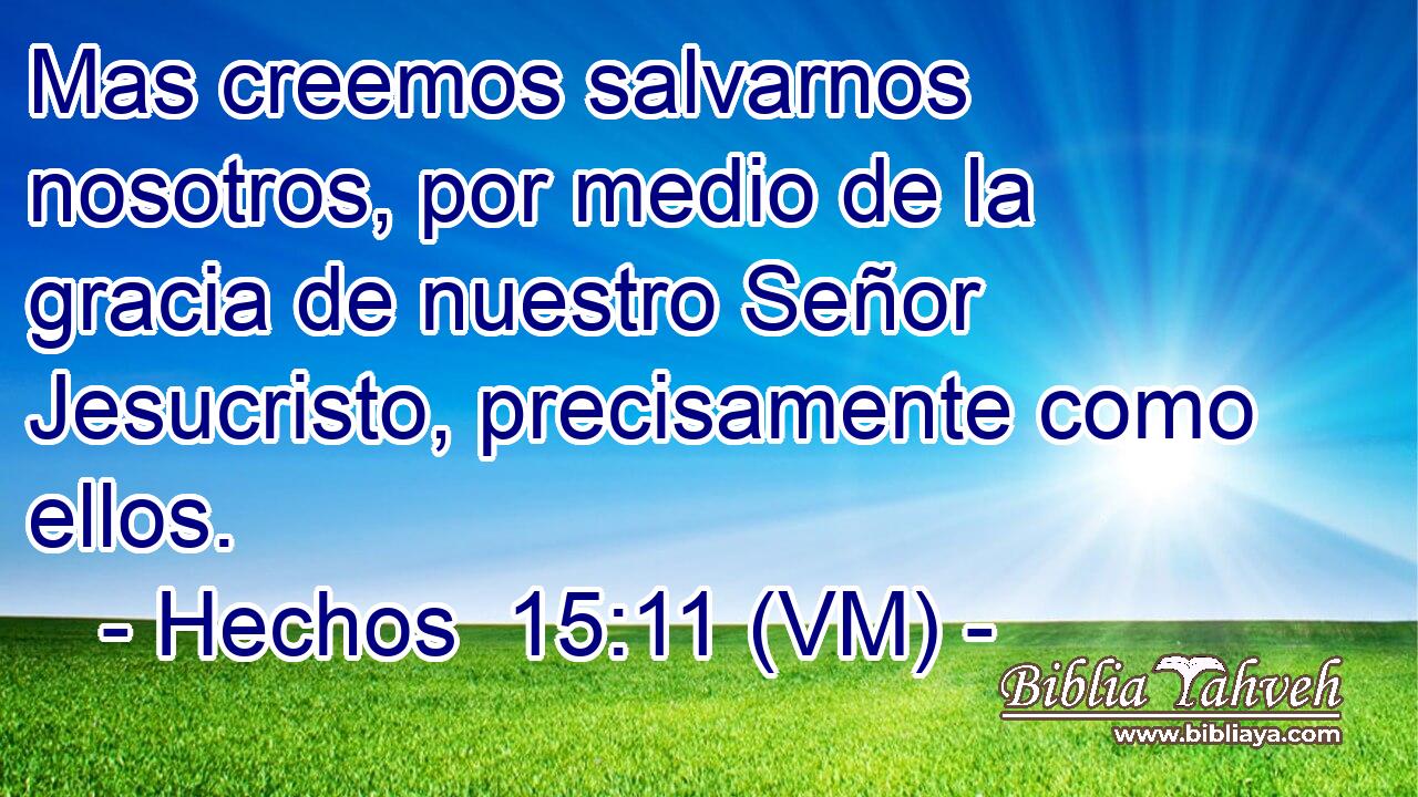  Mas creemos salvarnos nosotros, por medio de la gracia de nuestro Señor Jesucristo, precisamente como ellos. 