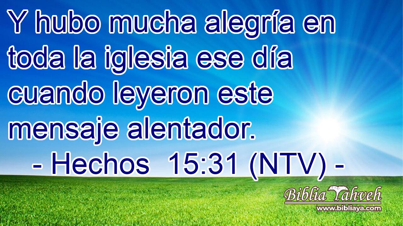 Y hubo mucha alegría en toda la iglesia ese día cuando leyeron este mensaje alentador.