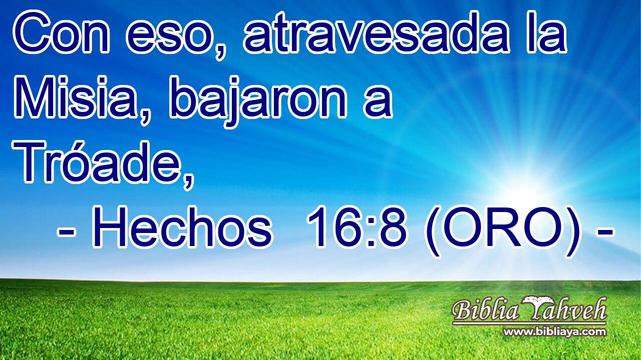  Con eso, atravesada la Misia, bajaron a Tróade, 