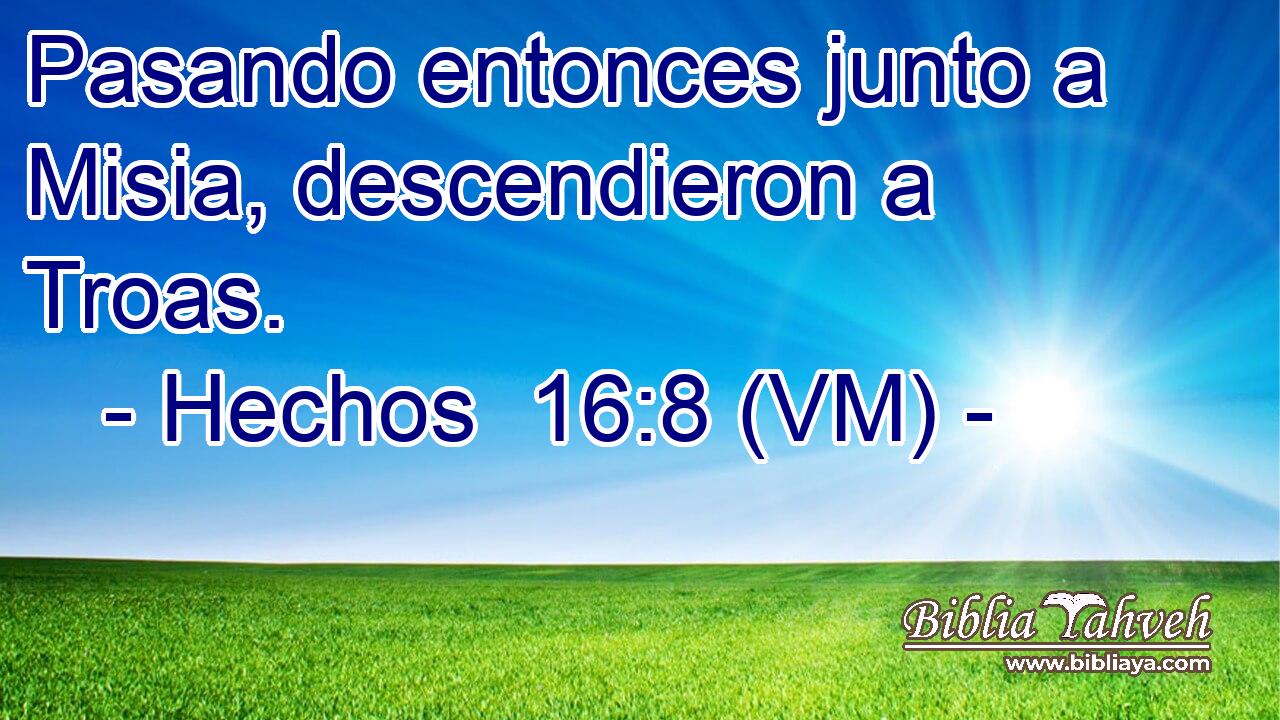  Pasando entonces junto a Misia, descendieron a Troas. 