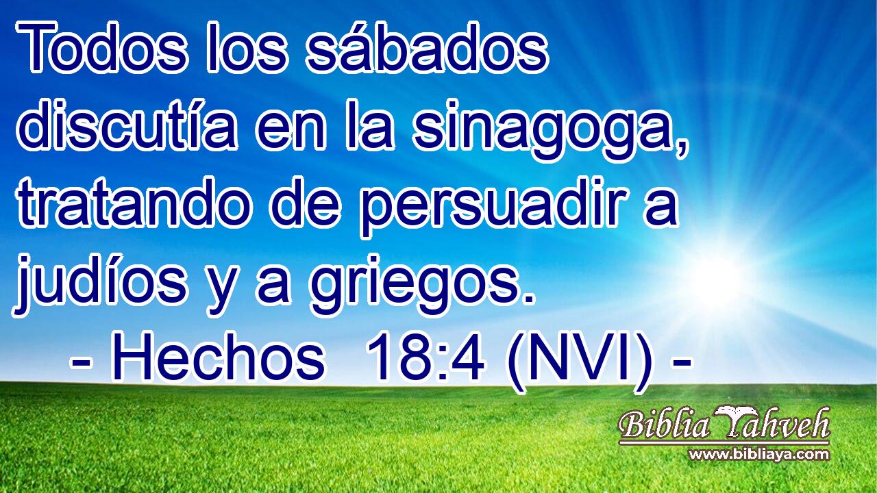  Todos los sábados discutía en la sinagoga, tratando de persuadir a judíos y a griegos. 