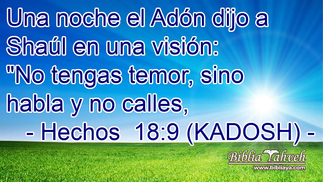  Una noche el Adón dijo a Shaúl en una visión: 