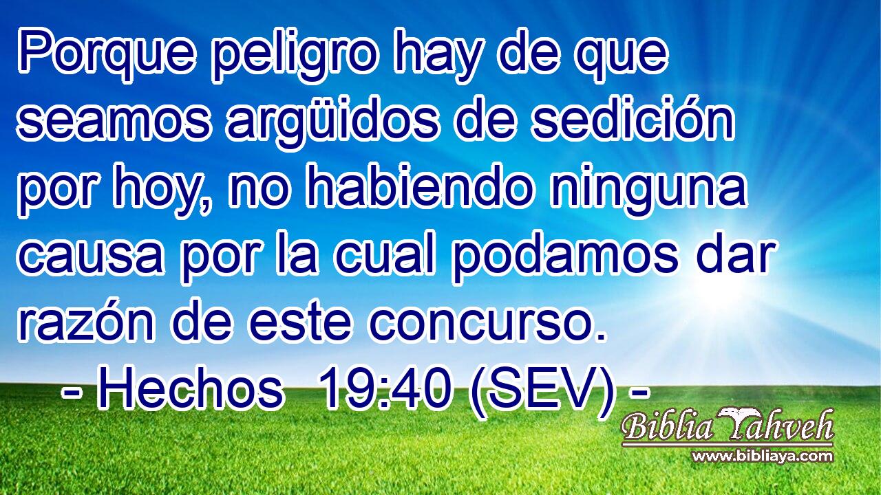 Porque peligro hay de que seamos argüidos de sedición por hoy, no habiendo ninguna causa por la cual podamos dar razón de este concurso.