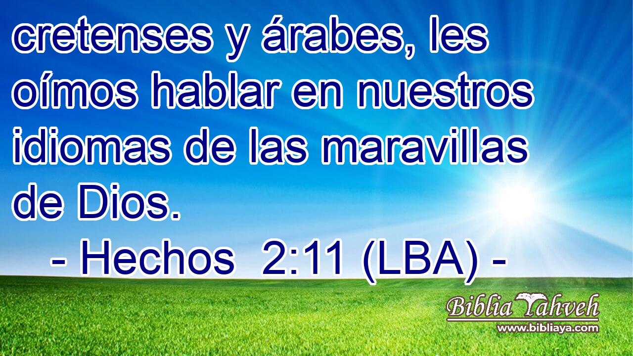 cretenses y árabes, les oímos hablar en nuestros idiomas de las maravillas de Dios.