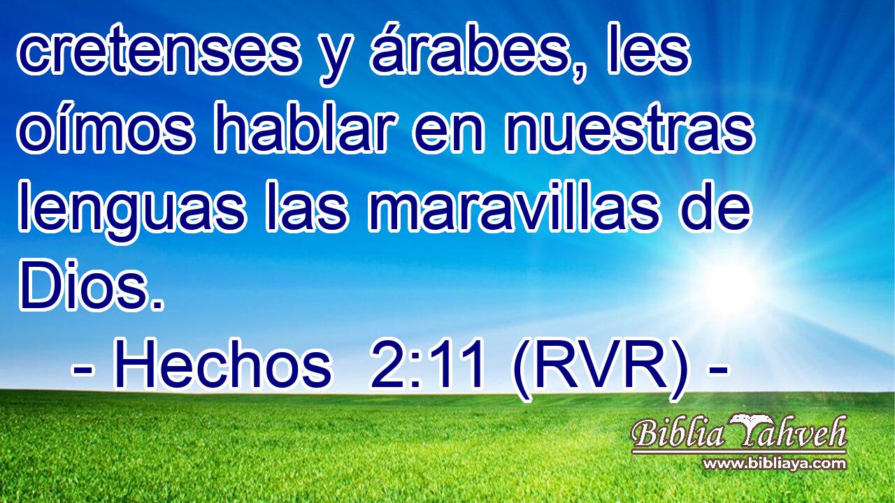 cretenses y árabes, les oímos hablar en nuestras lenguas las maravillas de Dios.