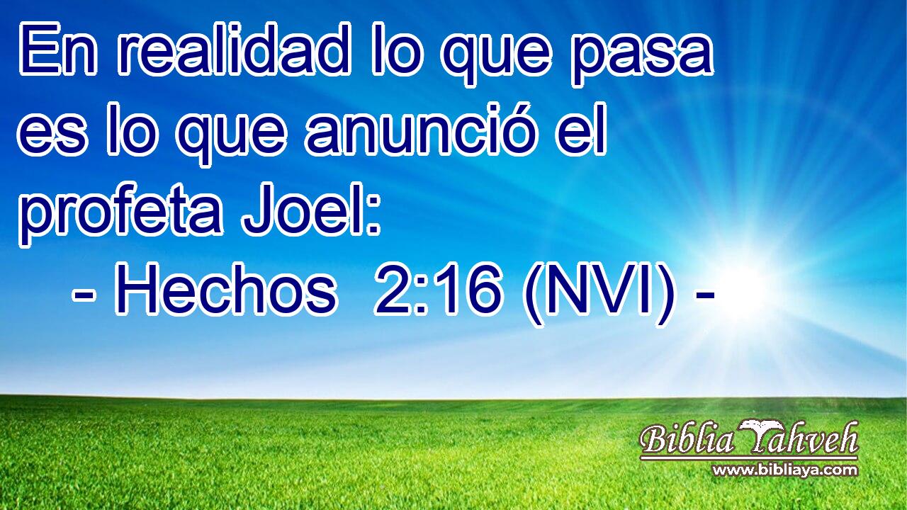  En realidad lo que pasa es lo que anunció el profeta Joel: 