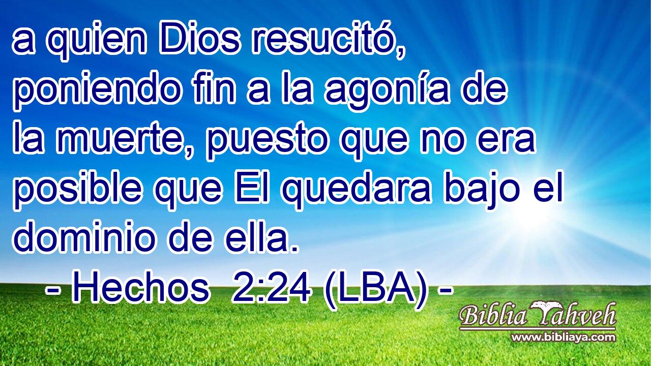 a quien Dios resucitó, poniendo fin a la agonía de la muerte, puesto que no era posible que El quedara bajo el dominio de ella.