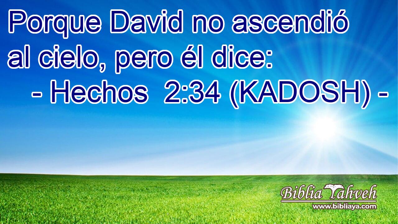  Porque David no ascendió al cielo, pero él dice: 