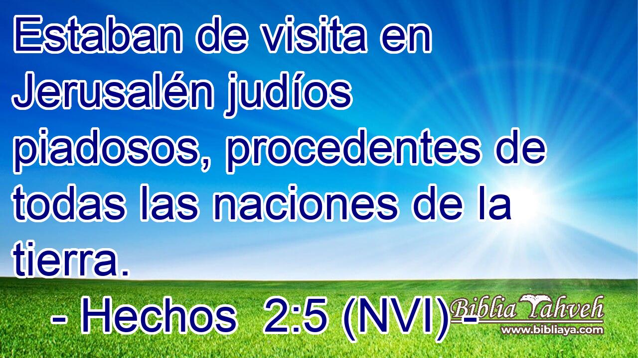  Estaban de visita en Jerusalén judíos piadosos, procedentes de todas las naciones de la tierra. 