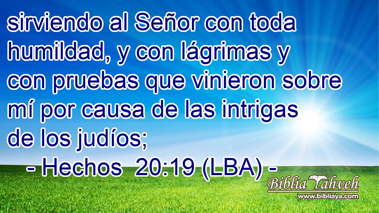 sirviendo al Señor con toda humildad, y con lágrimas y con pruebas que vinieron sobre mí por causa de las intrigas de los judíos;