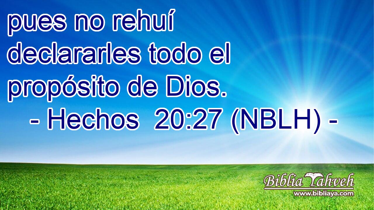  pues no rehuí declararles todo el propósito de Dios. 