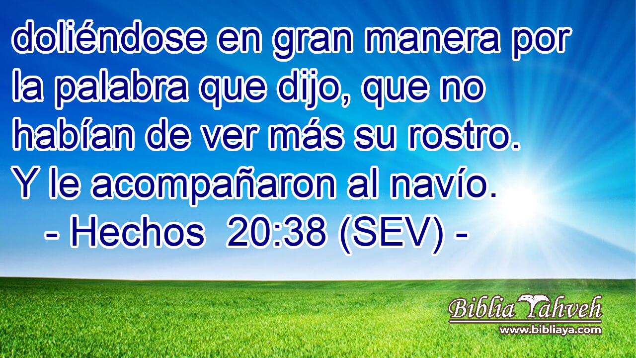 doliéndose en gran manera por la palabra que dijo, que no habían de ver más su rostro. Y le acompañaron al navío.