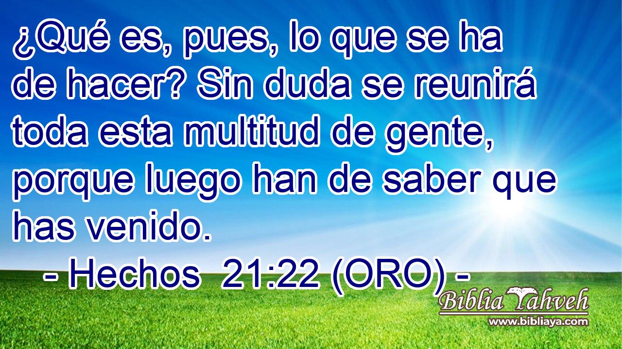  ¿Qué es, pues, lo que se ha de hacer? Sin duda se reunirá toda esta multitud de gente, porque luego han de saber que has venido. 
