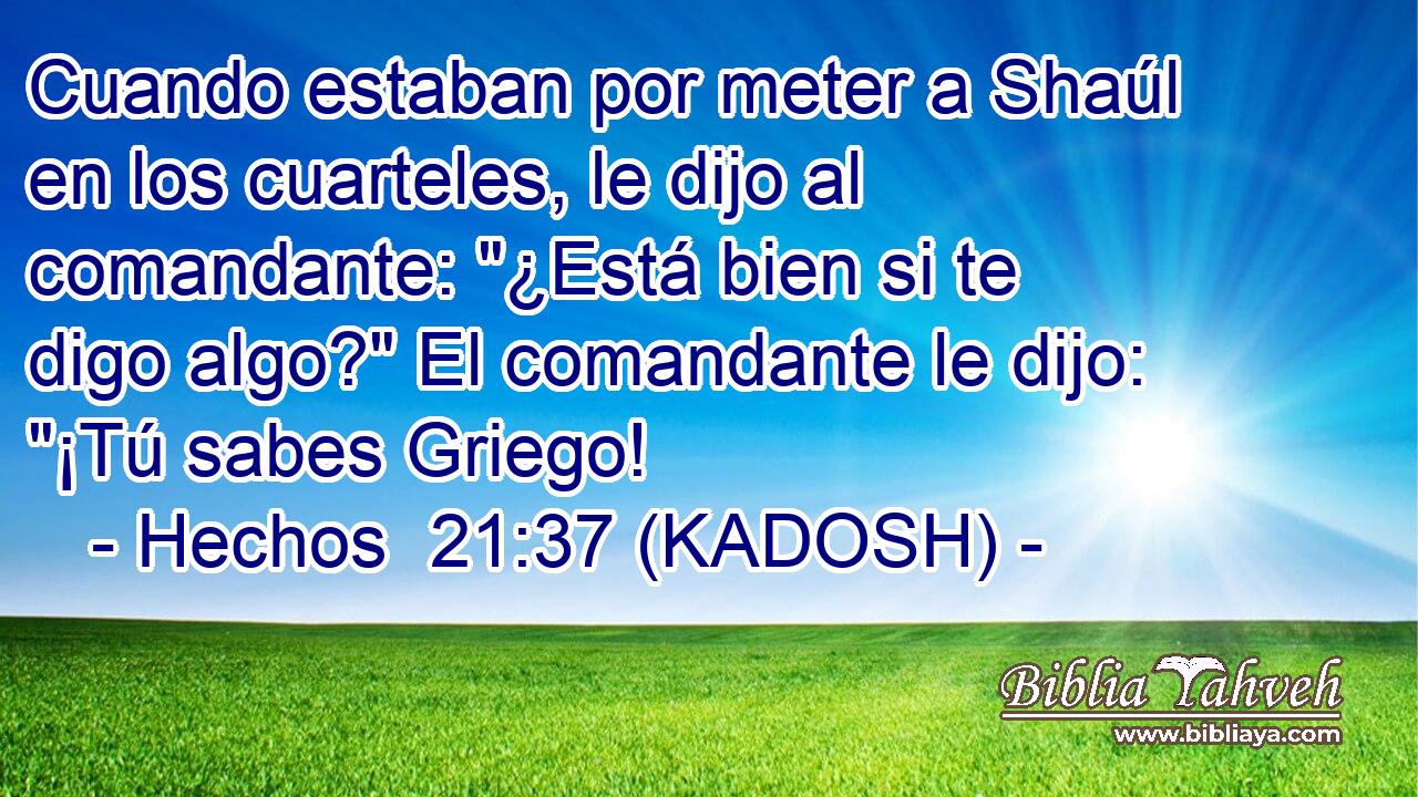  Cuando estaban por meter a Shaúl en los cuarteles, le dijo al comandante: 