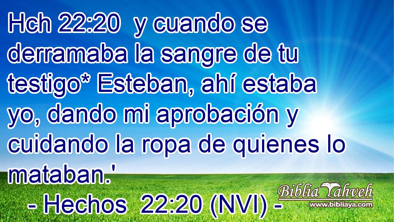 Hch 22:20  y cuando se derramaba la sangre de tu testigo* Esteban, ahí estaba yo, dando mi aprobación y cuidando la ropa de quienes lo mataban.' 